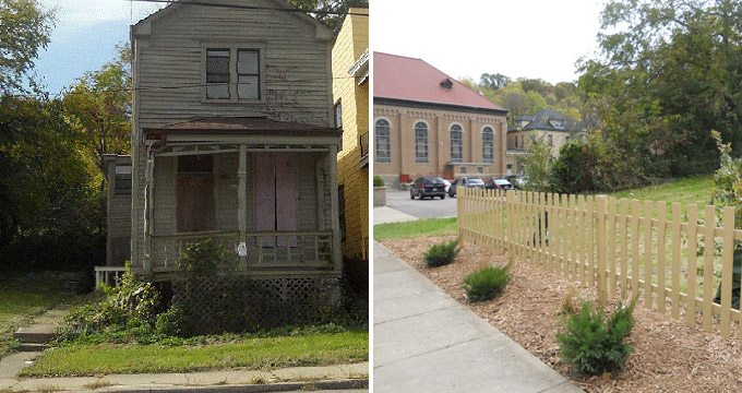 North Fairmount before and after