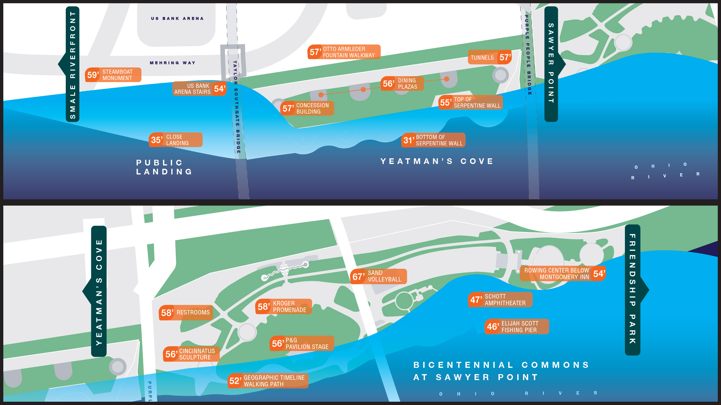 riverfront parks flood level map