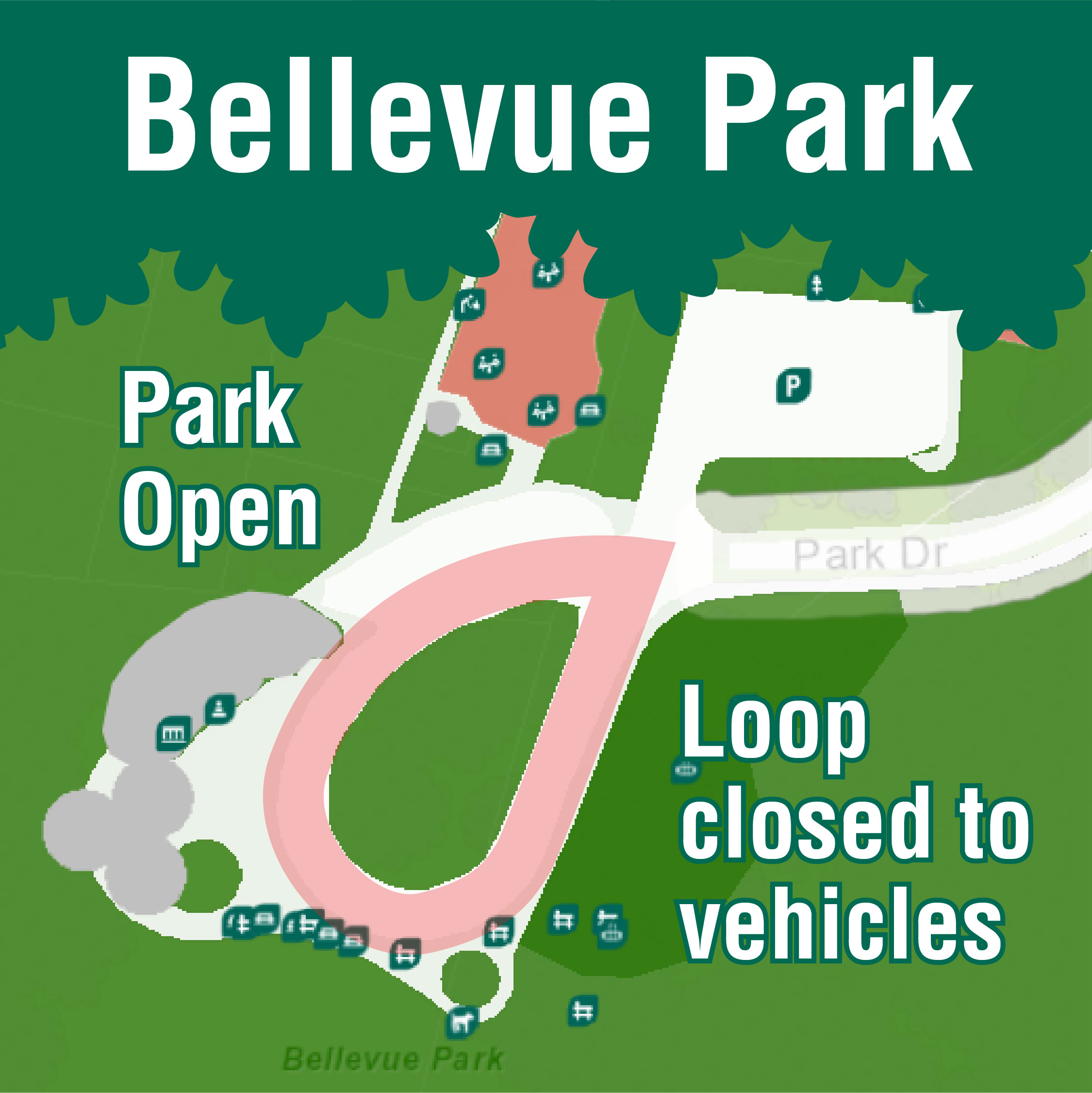 Map of Bellevue Hill Park loop closure