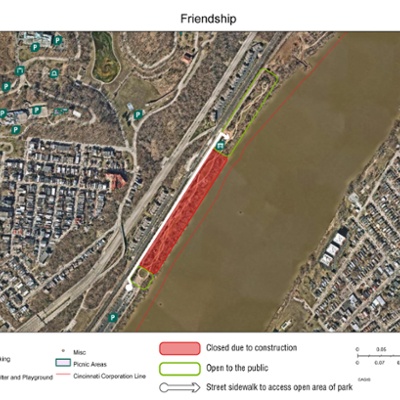 Theodore M. Berry International Friendship Park Closure Map