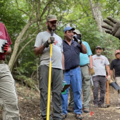 Volunteers work with Parks Team