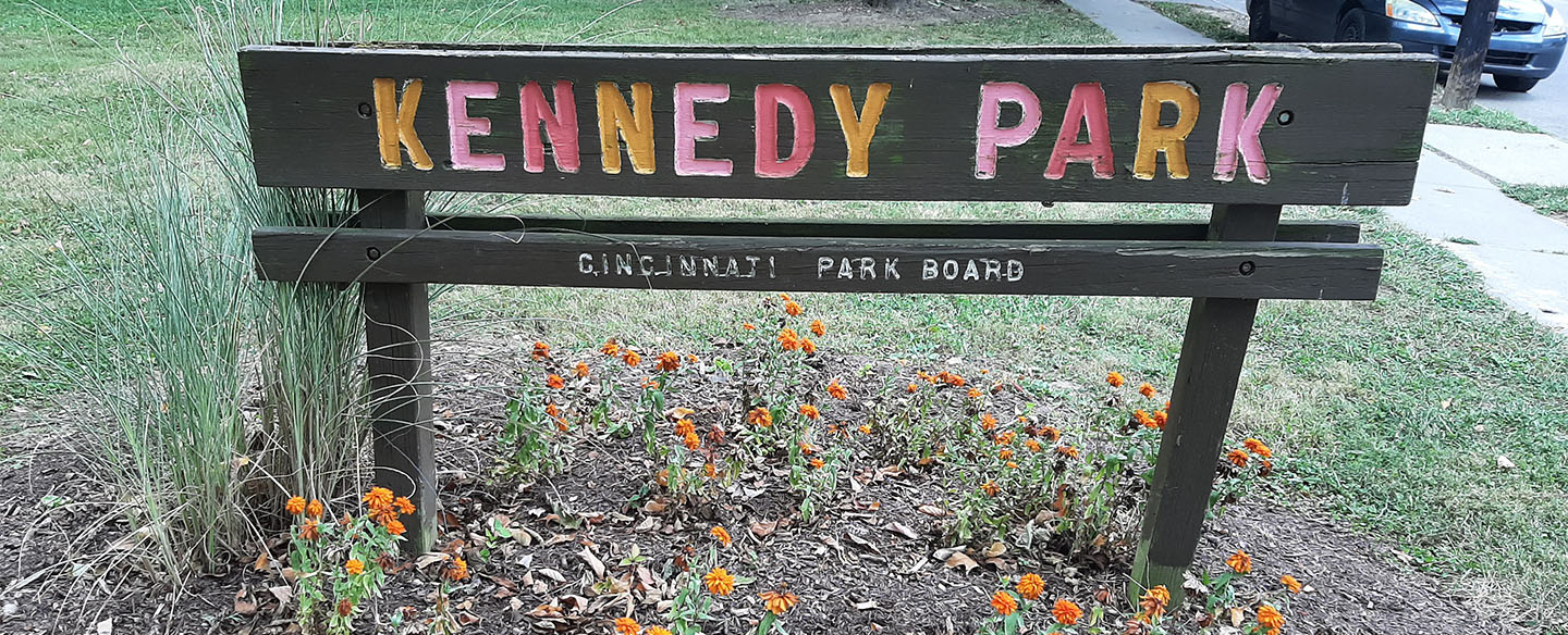 Entrance Sign to Kennedy Heights Park