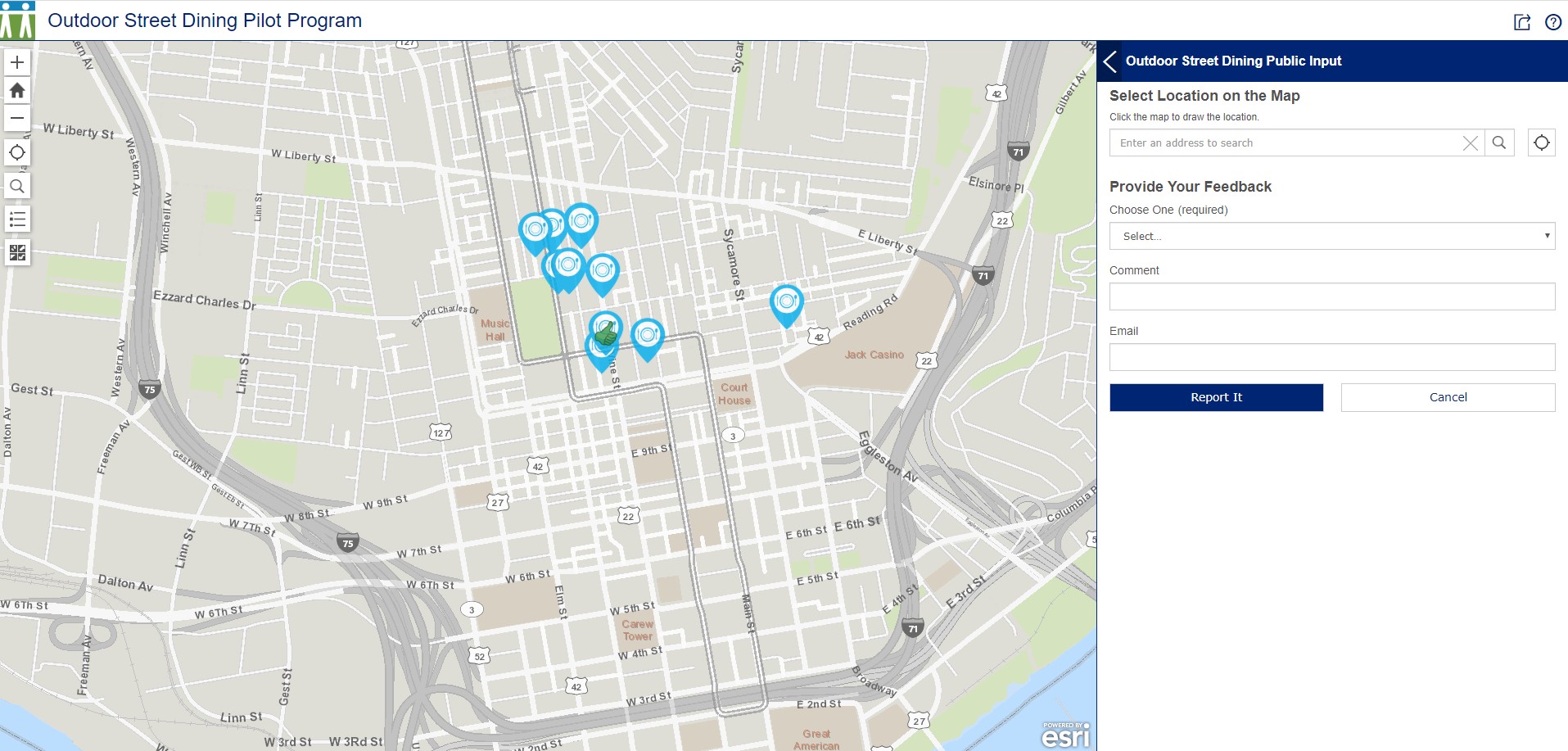 Outdoor Street Dining Map