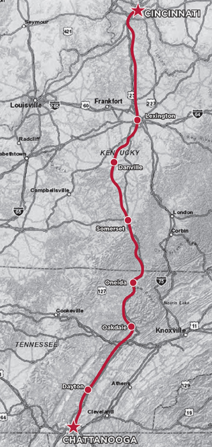 Cincinnati Southern Railway Map