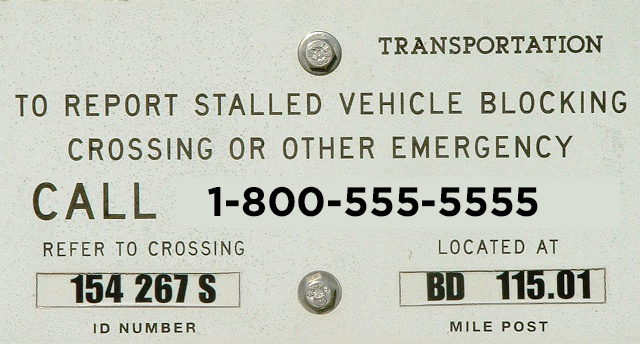 Railway Emergency Contact Info Sign