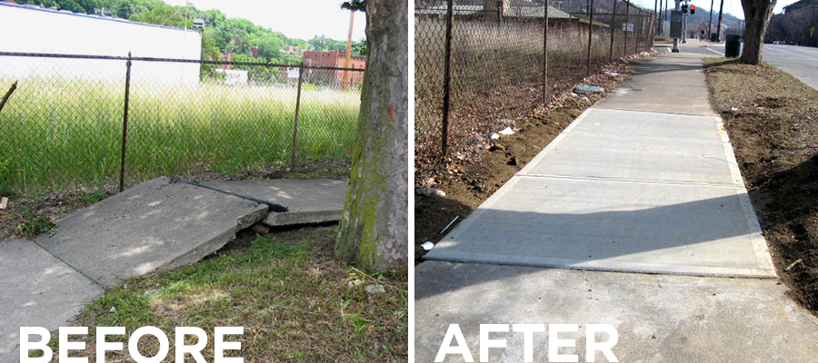 Sidewalk Repair Before & After