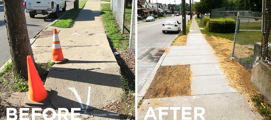 Sidewalk Repair Before & After