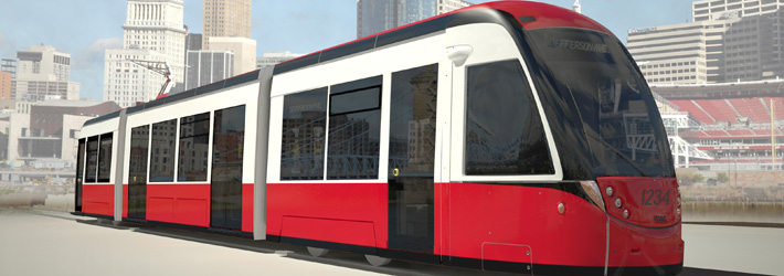 Rendering of a Cincinnati Streetcar vehicle