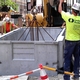 Intrens sets a new manhole vault on the southwest corner of 5th & Walnut