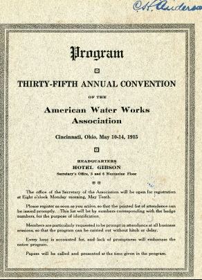 Program from 35th annual AWWA convention