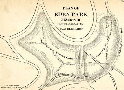 Diagram of Eden Park Reservoir