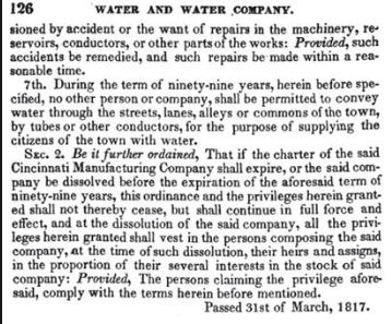 Text about the establishment of the water company (page 4)