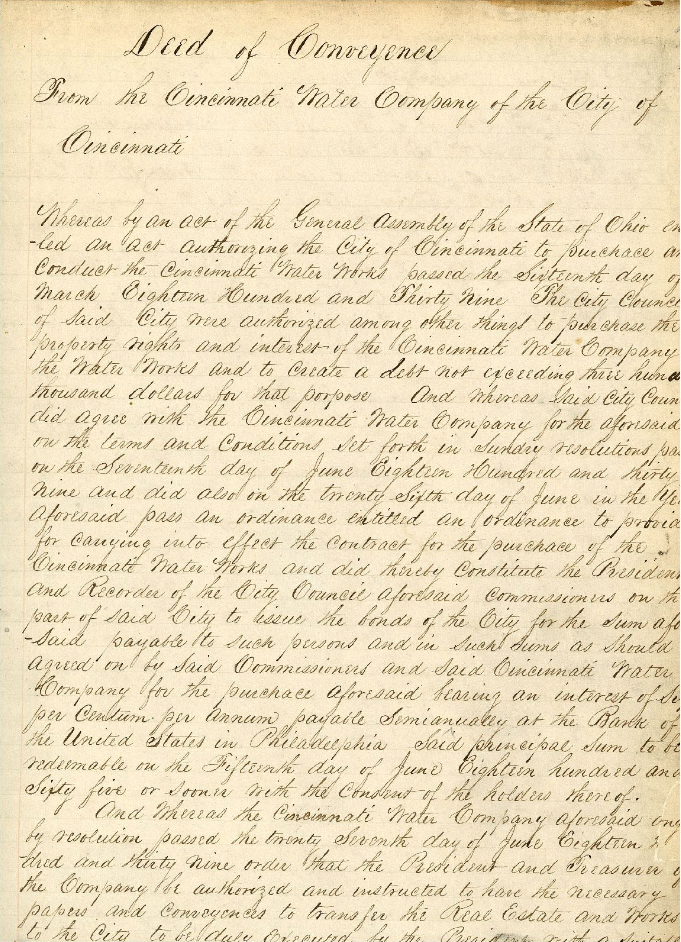 Original charter hand-written in 1839