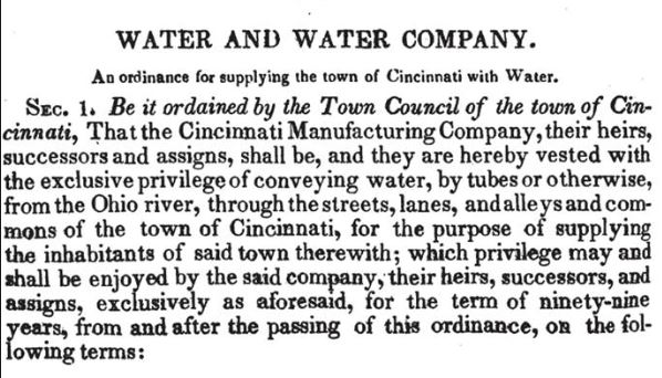 Text about the establishment of the water company (page 1)